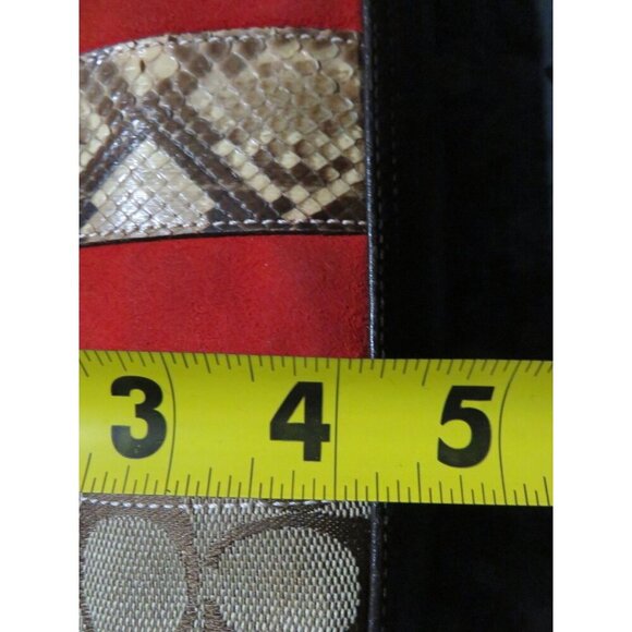 COACH 2005 Hampton Signature Jacquard Python & Suede Demi Baguette Barrel Bag - Picture 14 of 14